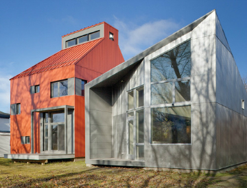 The R-House and TED House are two examples of homes with successfully implemented home energy saving ideas.  Source: Houzz
